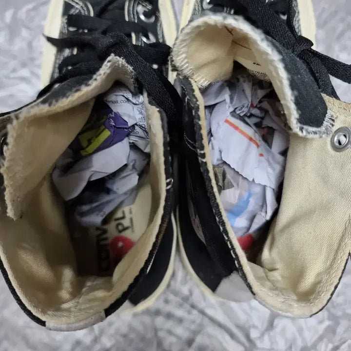 [BUNJANG] Comme des Garcons Converse Black High Sneakers 240 / 채/꼼데가르송 컨버스 블랙 하이 스니커즈240