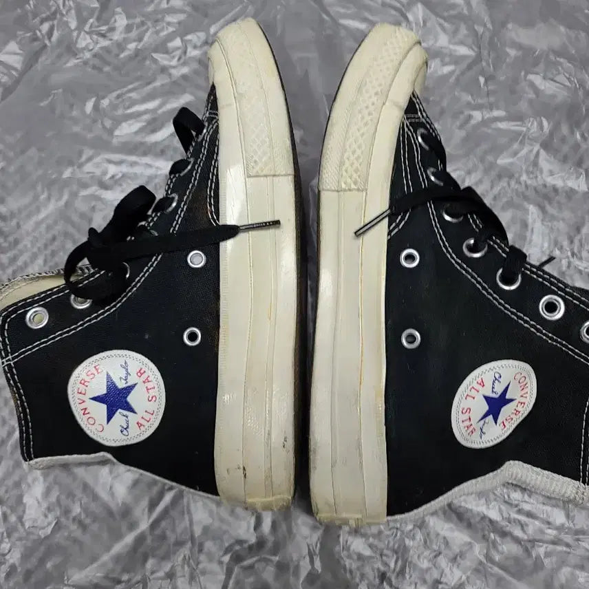 [BUNJANG] Comme des Garcons Converse Black High Sneakers 240 / 채/꼼데가르송 컨버스 블랙 하이 스니커즈240