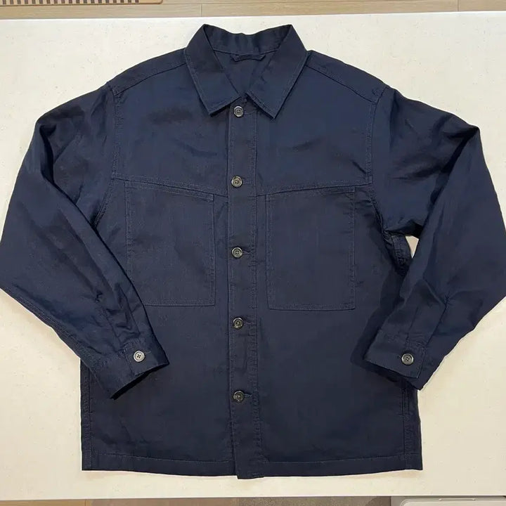 [SOLD OUT] 유니클로 C 프리미엄리넨셔츠자켓 네이비 L