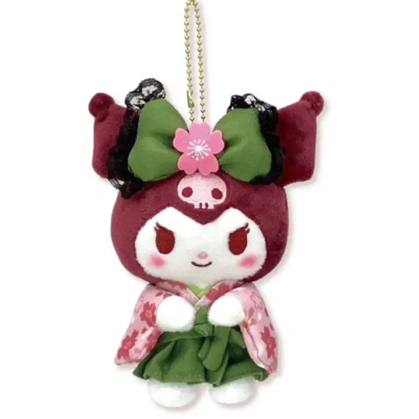 [BUNJANG] Sanrio Kuromi Matcha Kimono Mascot Holder Keychain / 산리오 말차 기모노 쿠로미 마스코트 홀더 인형키링