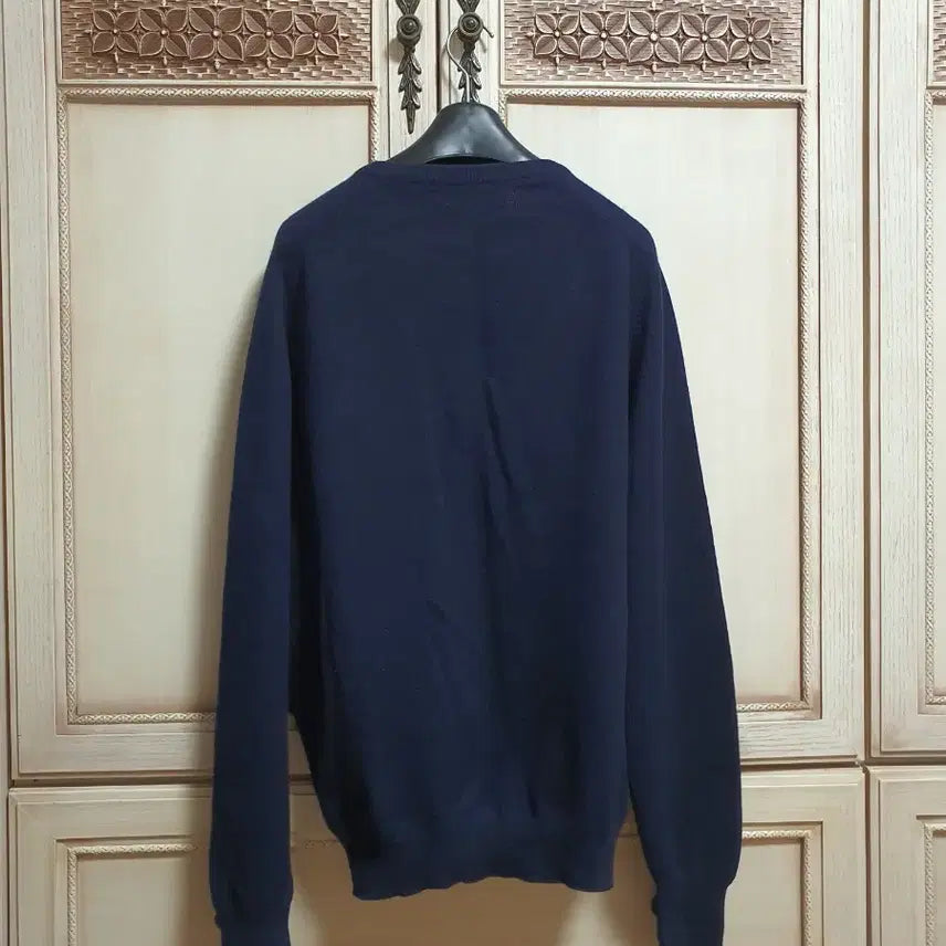 [BUNJANG] Burberry Archive Pure Lambswool V-Neck Knit Dark Navy 42 / 새상품급 버버리 아카이브 퓨어 램스울 브이넥 니트 다크네이비 42 105