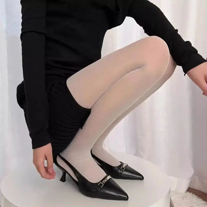 [BUNJANG] Glitter Stockings Skin Color / [새상품/바로발송] 데일리 유광 글리터 스타킹 스킨 컬러