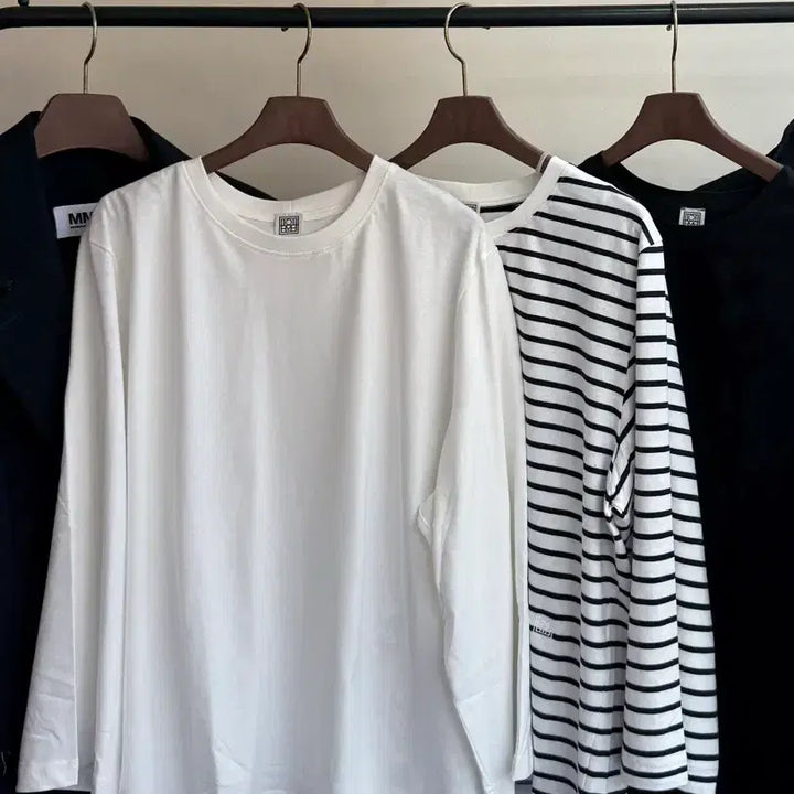 [BUNJANG] Totem 8/10 Sleeve T-Shirt Ivory Stripe M / 토템 8부티