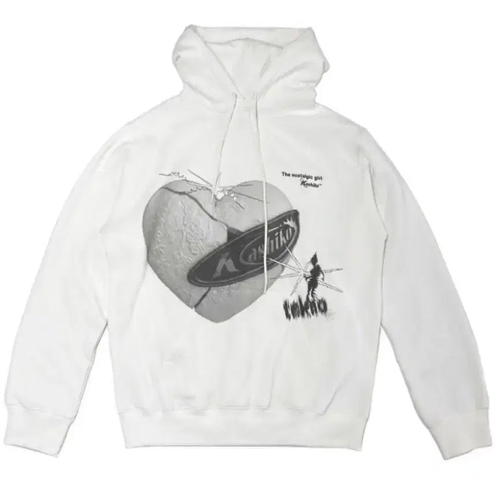 [BUNJANG] Kasico Love Fluffy Hoodie White / 카시코 러브 플러피 후디 화이트