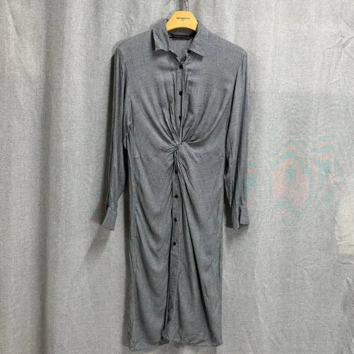 [BUNJANG] ZARA Woman Check Knot Shirt Dress / [S] 자라 우먼 체크 매듭 셔츠 원피스
