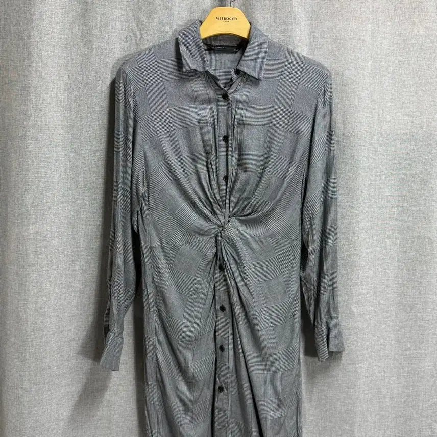 [BUNJANG] ZARA Woman Check Knot Shirt Dress / [S] 자라 우먼 체크 매듭 셔츠 원피스