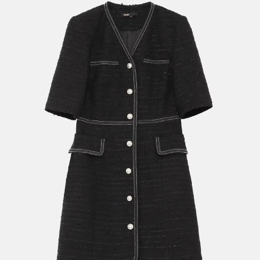 [BUNJANG] Maje Tweed Trimmed Mini Dress / 새상품) 마쥬 트위드 트리밍 원피스 블랙 43사이즈 (55사이즈)