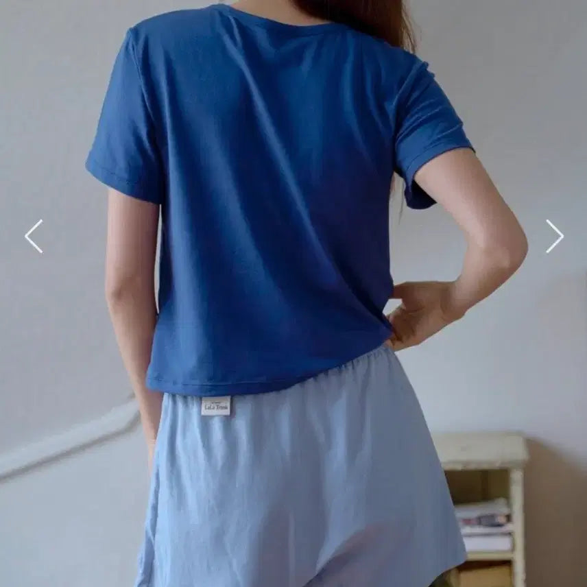 [BUNJANG] 8fter Soft Navy No-Bra T-Shirt - Size M / 8fter 노브라티 M사이즈 소프트네이비