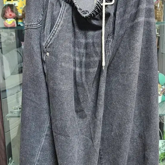 [BUNJANG] Black Denim Wide Leg Pants / 흑청 데님 팬츠