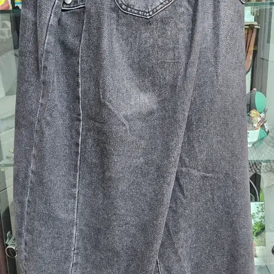 [BUNJANG] Black Denim Wide Leg Pants / 흑청 데님 팬츠