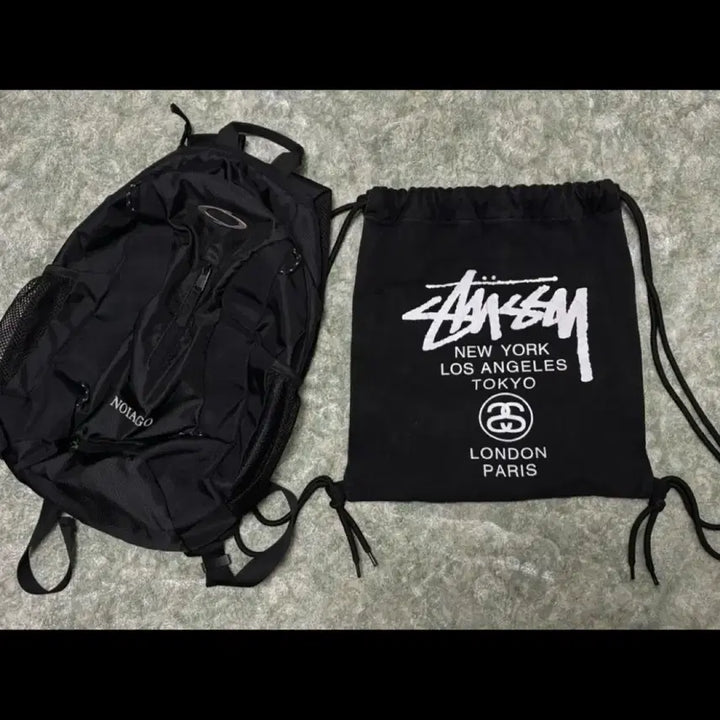 [BUNJANG] Musinsa Noihgo Multi Logo Backpack + Stussy Magazine Bonus Gym Sack / 급처 무신사 노이아고 멀티 로고 백팩+빈티지 스투시 잡지부록 가방 짐색