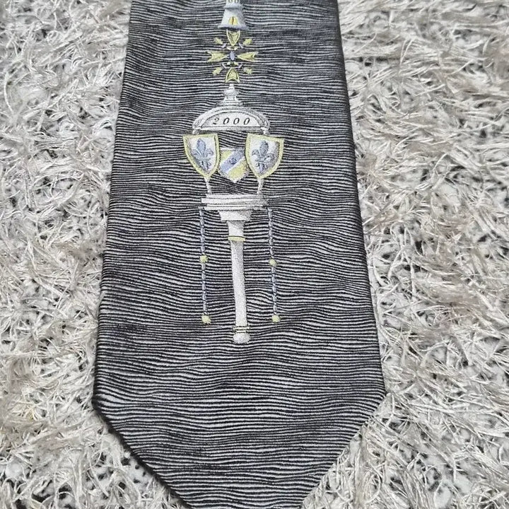 [BUNJANG] Dominique France Vintage Chandelier Pattern Tie / 도미니크프랑스 빈티지 샹들리에 패턴 넥타이 Free - N46