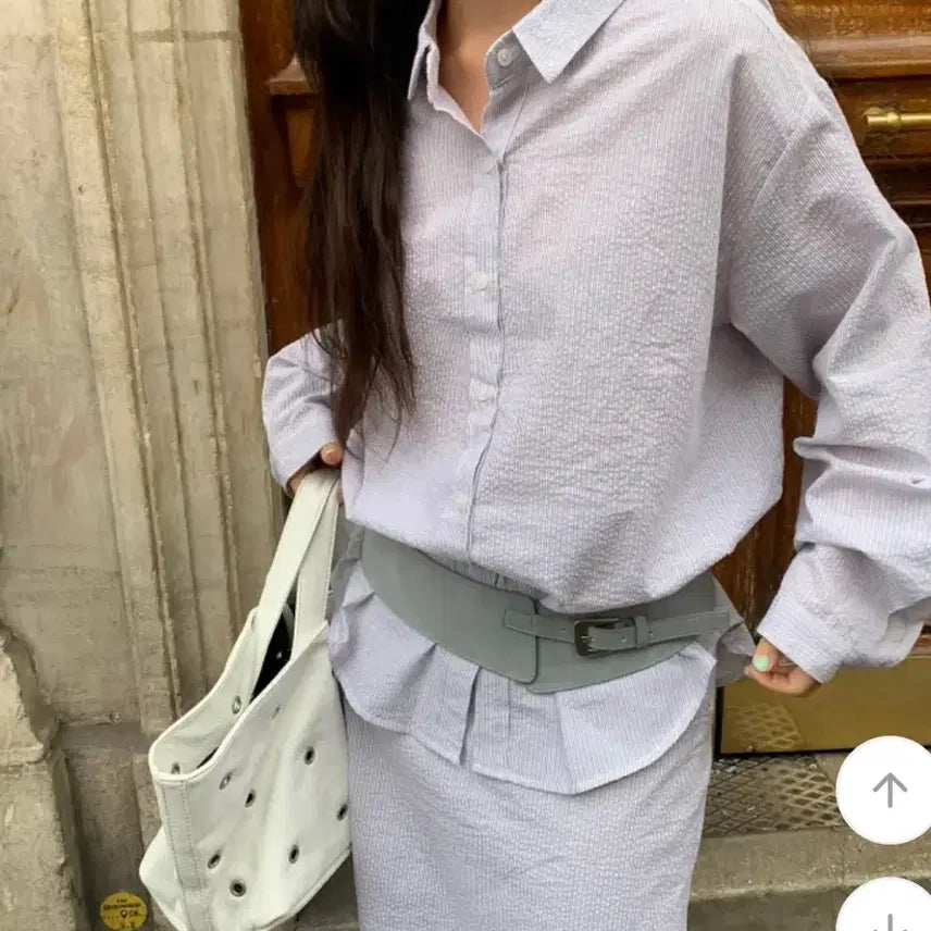 [SOLD OUT] 리넨느 시어서커 셔츠 light gray