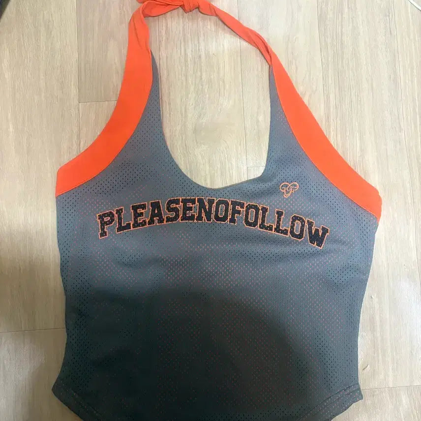 [BUNJANG] PLEASENOFOLLOW Mesh Halter Top / PLEASENOFOLLOW 메쉬 탑 홀터넥 오렌지 그레이
