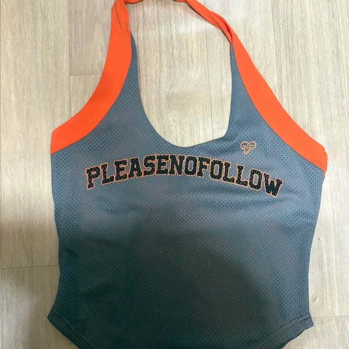 [BUNJANG] PLEASENOFOLLOW Mesh Halter Top / PLEASENOFOLLOW 메쉬 탑 홀터넥 오렌지 그레이
