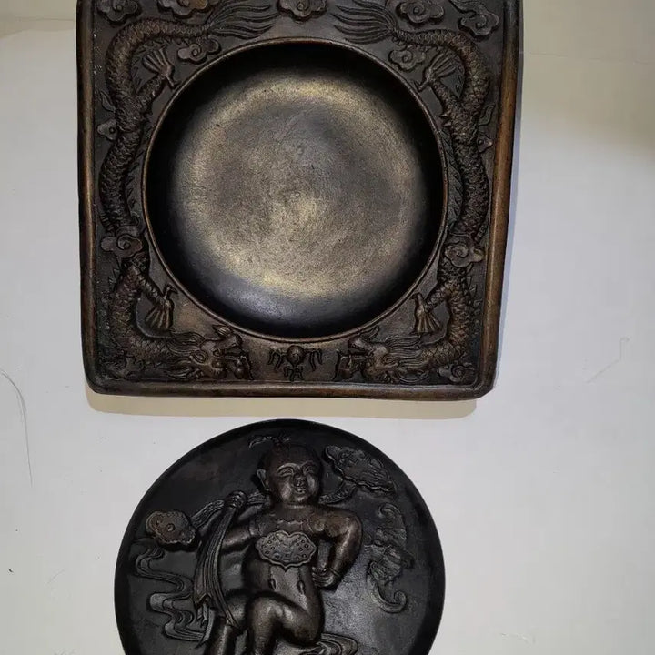 [BUNJANG] Dongjamun Engraved Zisha Inkstone / 동자문 벼루
