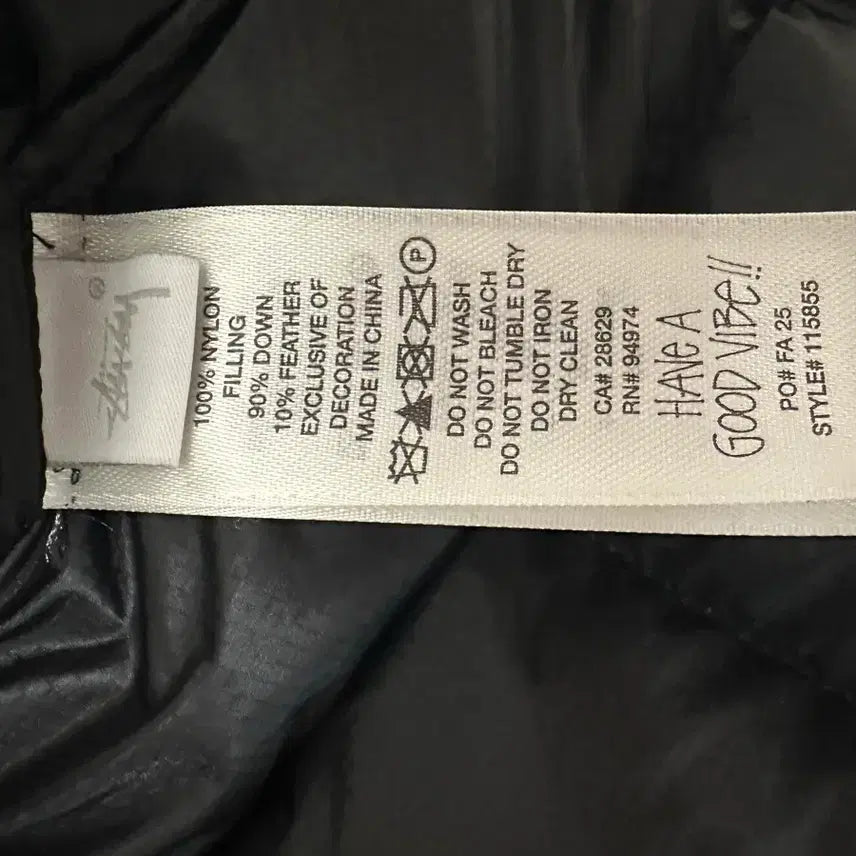 [BUNJANG] Stussy Midweight Puffer Jacket Black / 스투시 미드웨이트 퍼퍼 블랙