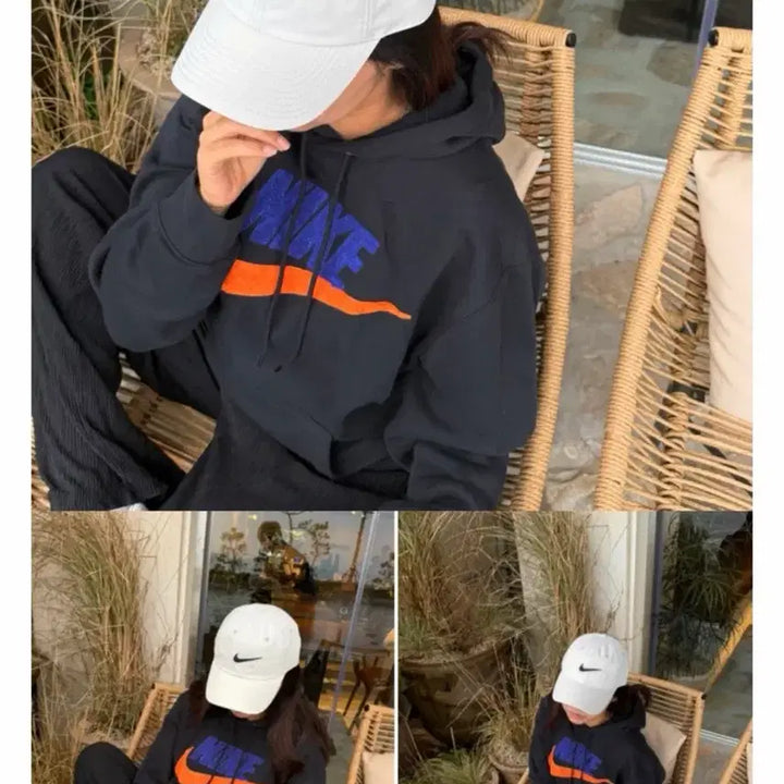 [BUNJANG] Nike Black Orange Logo Hoodie / 나이키 후드티