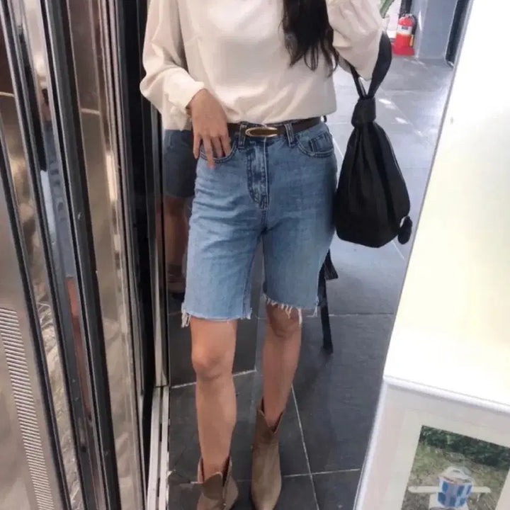 [BUNJANG] Denim Shorts (5-Length) / 청반바지 데님 반바지 5부