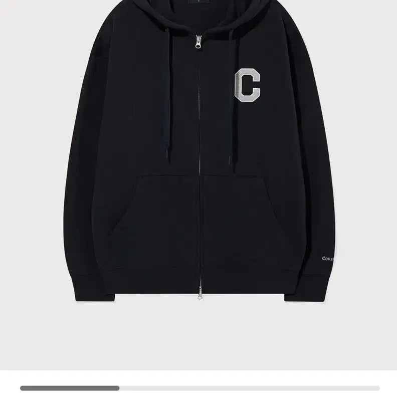 [BUNJANG] Covernat C Logo Hooded Zip-Up Dark Navy / 커버낫 C로고 후드집업 다크네이비