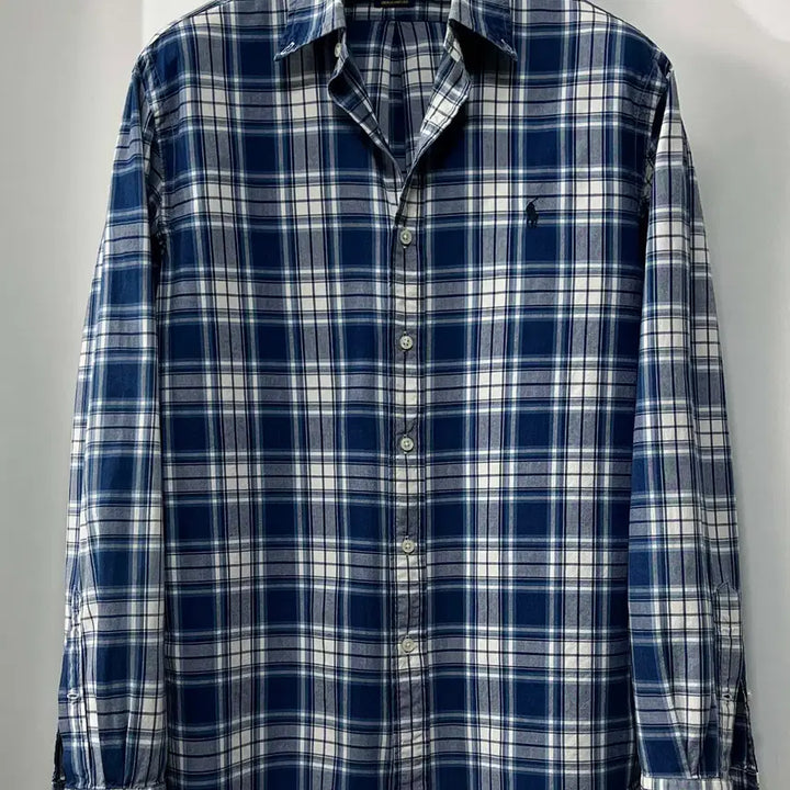 [BUNJANG] Polo Ralph Lauren Indigo Oxford Plaid Button-Down Shirt / 폴로 랄프로렌 인디고 옥스포드 플레이드 버튼다운 셔츠