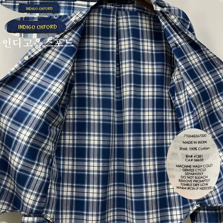 [BUNJANG] Polo Ralph Lauren Indigo Oxford Plaid Button-Down Shirt / 폴로 랄프로렌 인디고 옥스포드 플레이드 버튼다운 셔츠