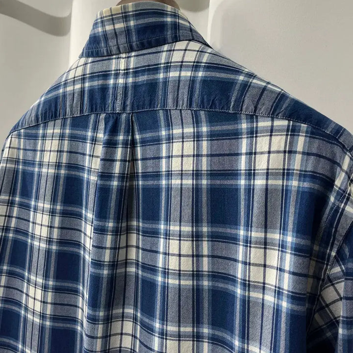 [BUNJANG] Polo Ralph Lauren Indigo Oxford Plaid Button-Down Shirt / 폴로 랄프로렌 인디고 옥스포드 플레이드 버튼다운 셔츠
