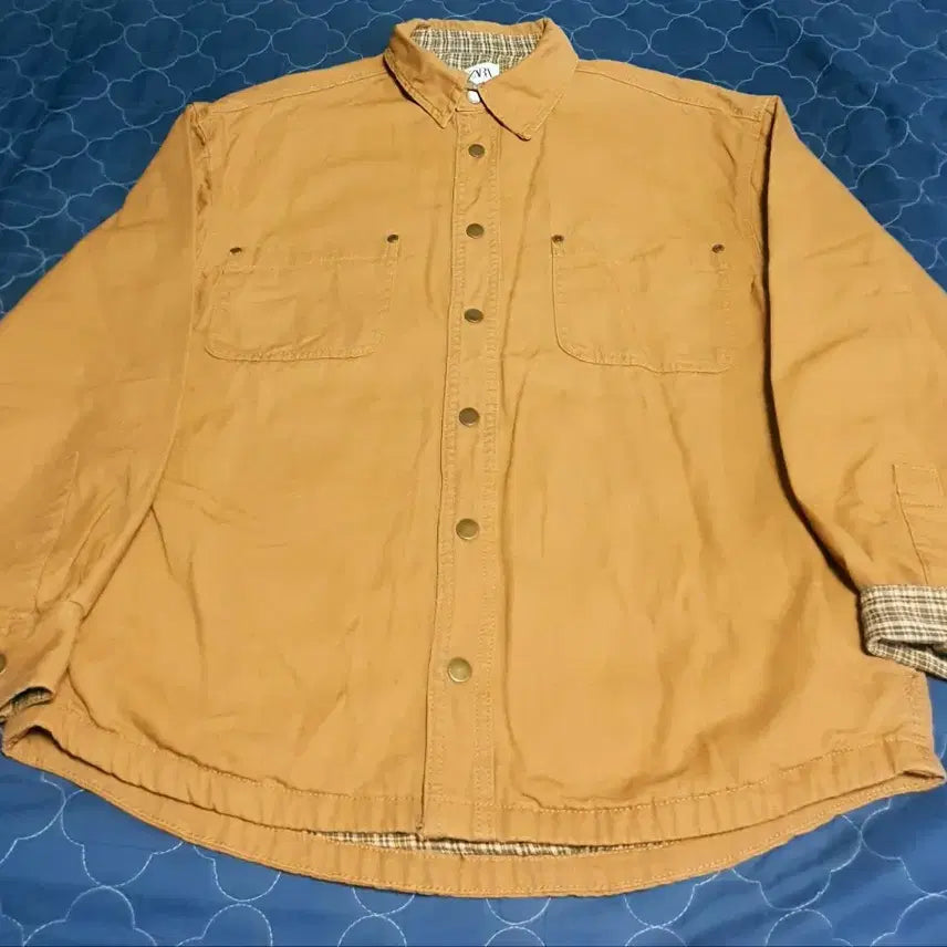 [BUNJANG] ZARA Relaxed Fit Classic Check Fabric Shirt Jacket (S) / (빈티지) 자라 릴렉스드핏 클래식 체크 패브릭 셔츠 자켓 브라운 (S)