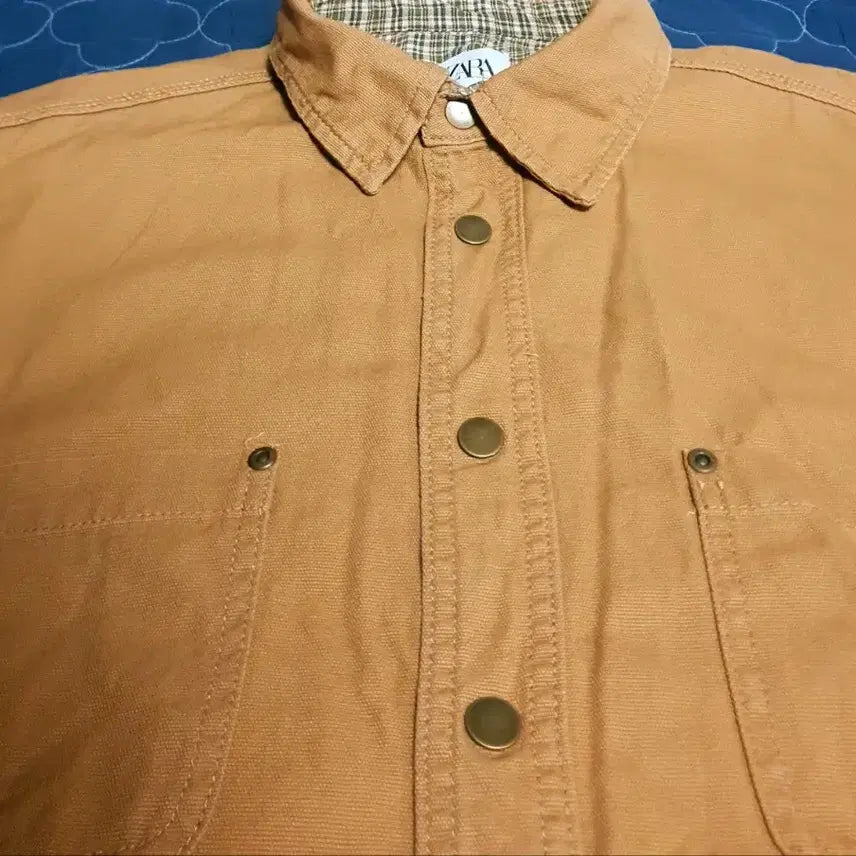 [BUNJANG] ZARA Relaxed Fit Classic Check Fabric Shirt Jacket (S) / (빈티지) 자라 릴렉스드핏 클래식 체크 패브릭 셔츠 자켓 브라운 (S)