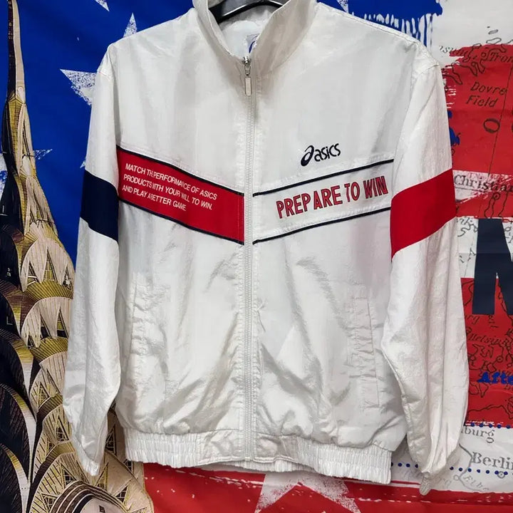 [BUNJANG] Asics Old School Oversized Windbreaker (Size M95) / s급 올드스쿨 아식스 오버핏 바람막이 M95