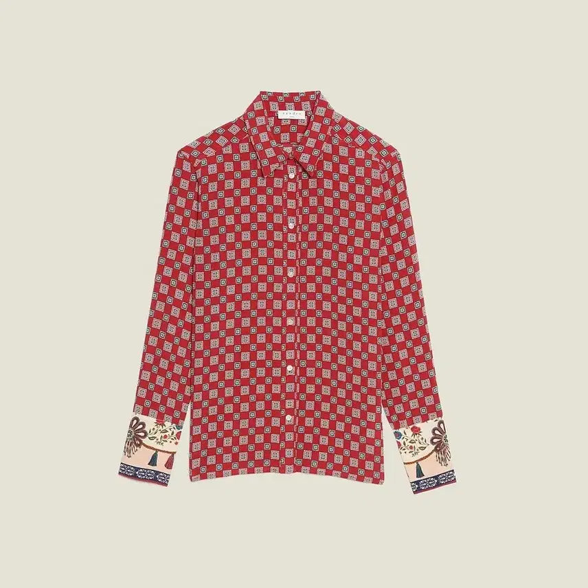 [BUNJANG] Sandro Silk 100% Shirt 55 Size / 산드로 실크100 셔츠 55사이즈 (드라이 완료)
