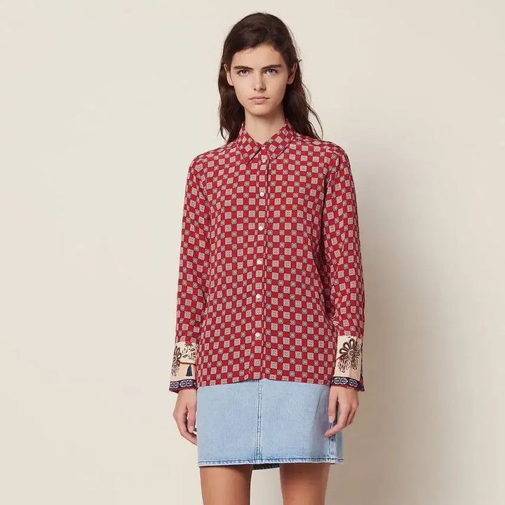 [BUNJANG] Sandro Silk 100% Shirt 55 Size / 산드로 실크100 셔츠 55사이즈 (드라이 완료)