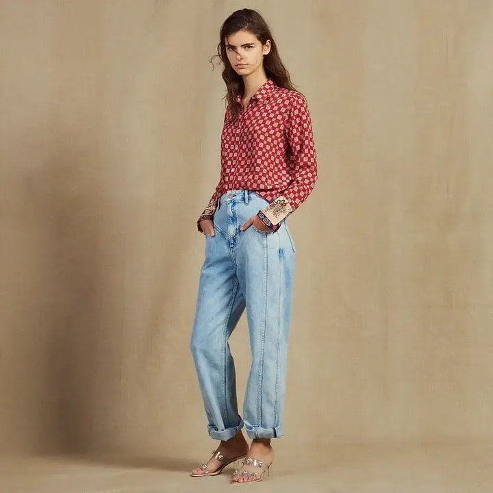 [BUNJANG] Sandro Silk 100% Shirt 55 Size / 산드로 실크100 셔츠 55사이즈 (드라이 완료)