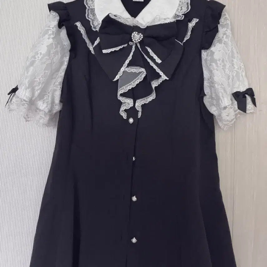 [BUNJANG] Secret Honey Lace Setup Short Sleeve Top / 오늘만 12 시크릿 허니 레이스 셋업 반팔 급처