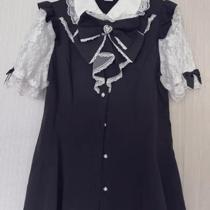 [BUNJANG] Secret Honey Lace Setup Short Sleeve Top / 오늘만 12 시크릿 허니 레이스 셋업 반팔 급처