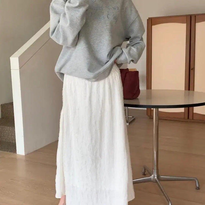 [BUNJANG] Lace Long Banding Skirt / 레이스 롱 밴딩 스커트