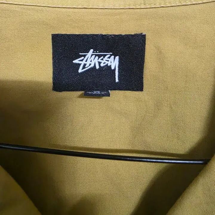 [BUNJANG] Stussy Mustard Open Collar Short Sleeve Shirt / 스투시 반팔 셔츠 머스타드 색상