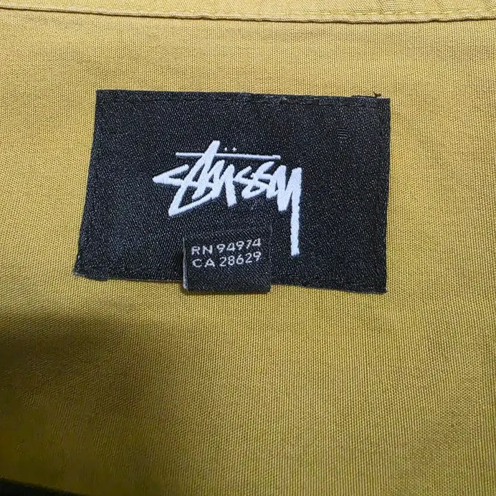 [BUNJANG] Stussy Mustard Open Collar Short Sleeve Shirt / 스투시 반팔 셔츠 머스타드 색상