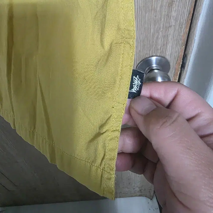 [BUNJANG] Stussy Mustard Open Collar Short Sleeve Shirt / 스투시 반팔 셔츠 머스타드 색상