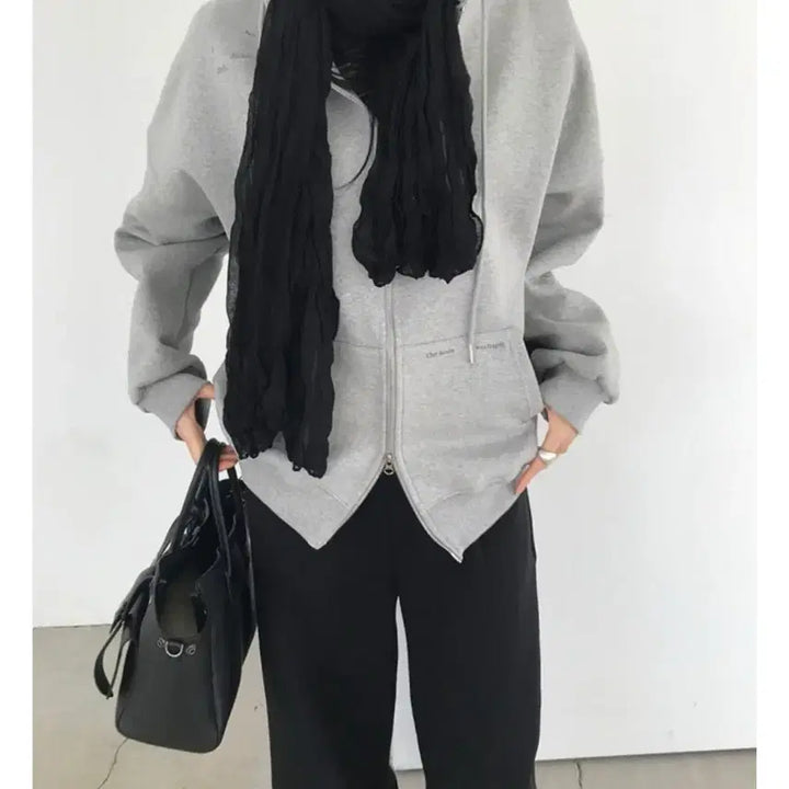 [BUNJANG] Gray Hooded Zip-up / 후드집업
