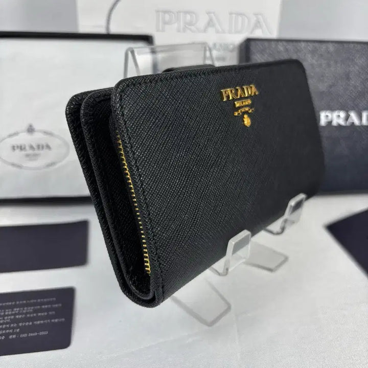 [BUNJANG] Prada Saffiano Leather Medium Wallet Black / (새상품,풀구성)프라다 사피아노 레더 중지갑 블랙 1ML225