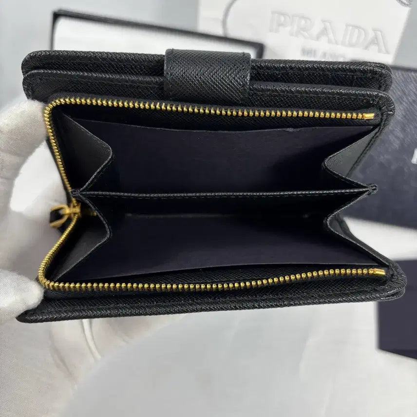 [BUNJANG] Prada Saffiano Leather Medium Wallet Black / (새상품,풀구성)프라다 사피아노 레더 중지갑 블랙 1ML225