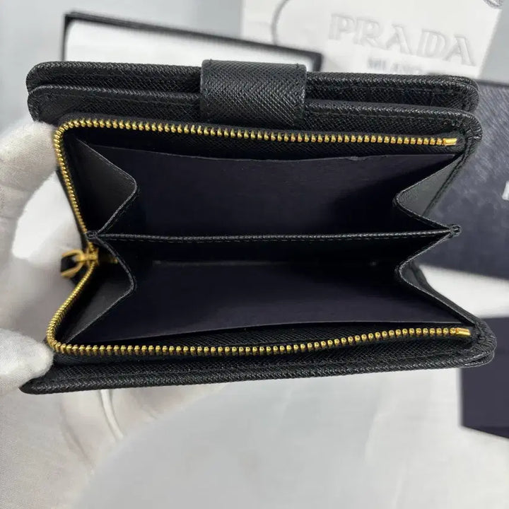 [BUNJANG] Prada Saffiano Leather Medium Wallet Black / (새상품,풀구성)프라다 사피아노 레더 중지갑 블랙 1ML225