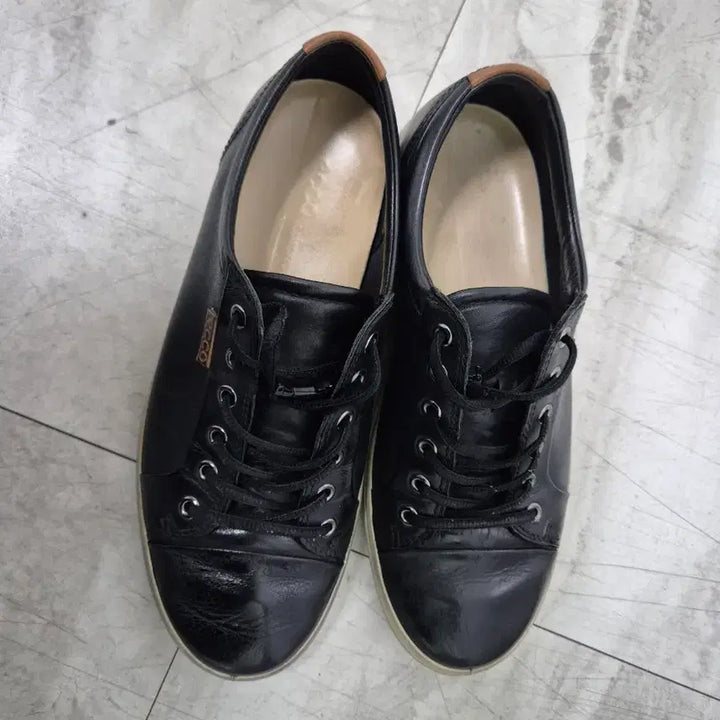 [BUNJANG] ECCO Black Leather Sneakers Size 260 / 에코 ECCO 검정색 가죽 운동화 260 싸게팝니다