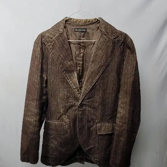 [BUNJANG] Name&amp;Second Brown Striped Jacket (M) / Name&amp;Second 브라운 스트라이프 자켓 m