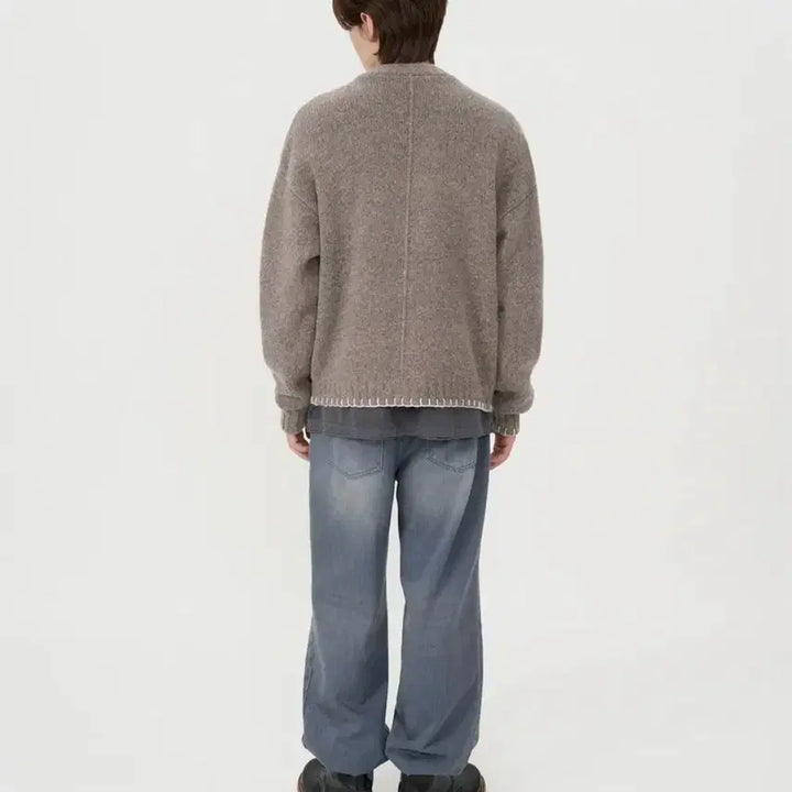 [BUNJANG] In Silence Stitch Round Neck Button Cardigan L / 인사일런스 스티치 라운드넥 버튼 카디건 L