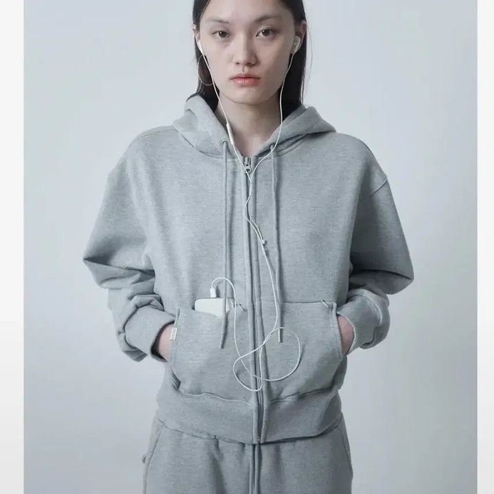 [BUNJANG] Cerric Zipper Pocket Hoodie Gray / cerric zipper pocket hoodie gray