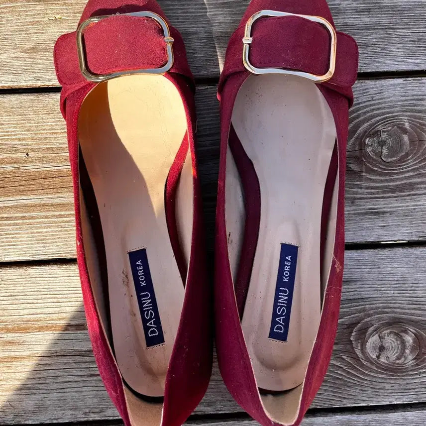 [BUNJANG] DASINU Burgundy Flat Shoes (260) / DASINU 버건디 플랫 슈즈(260)