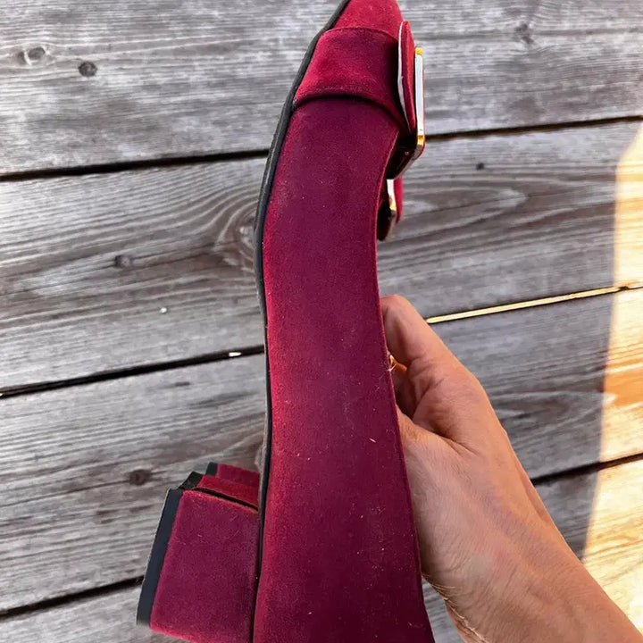 [BUNJANG] DASINU Burgundy Flat Shoes (260) / DASINU 버건디 플랫 슈즈(260)