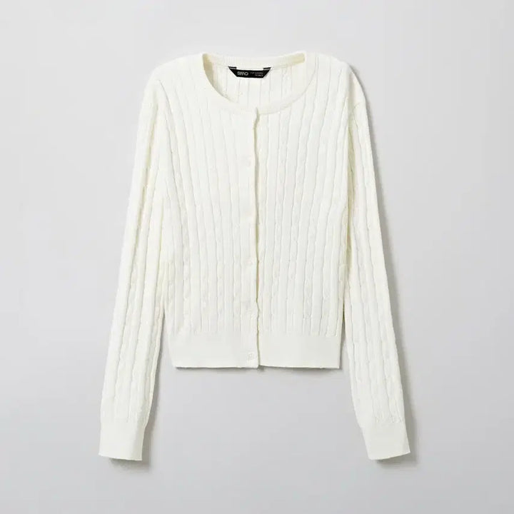 [BUNJANG] Spao Cable Knit Cardigan Ivory S / 스파오 라운드넥 케이블 가디건 아이보리 S [세탁만]